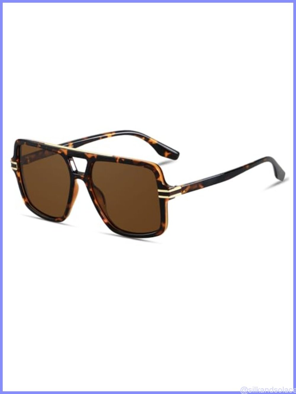 Oversized Polarized Square Sunglasses UV400 Full Frame Retro Wide